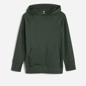 Runway hoodie pullover, dark green, boys size large (12-14)